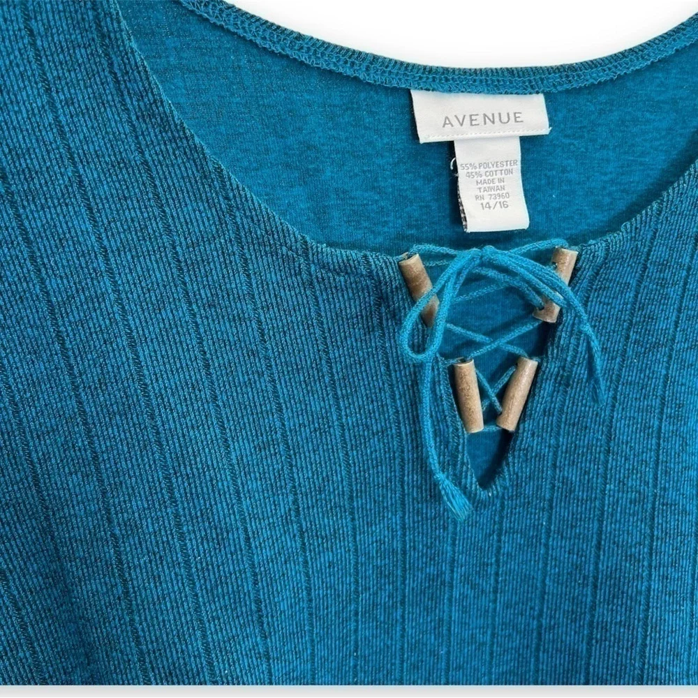 AVENUE Sweater Teal Ribbed‎ 14/16